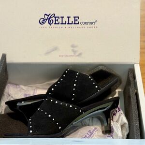 Helle Comfort Black Studded Heels